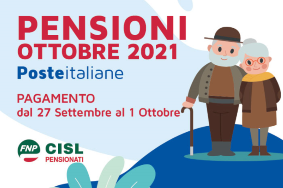 Pensioni ottobre 2021, il calendario dei pagamenti