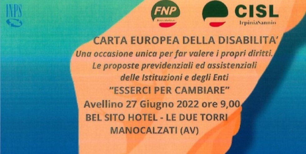 Carta Europea della Disabilità: lunedì il convegno