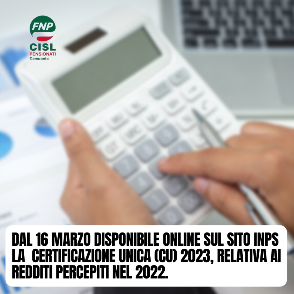 Certificazione unica 2023: disponibile online sul sito dell'INPS