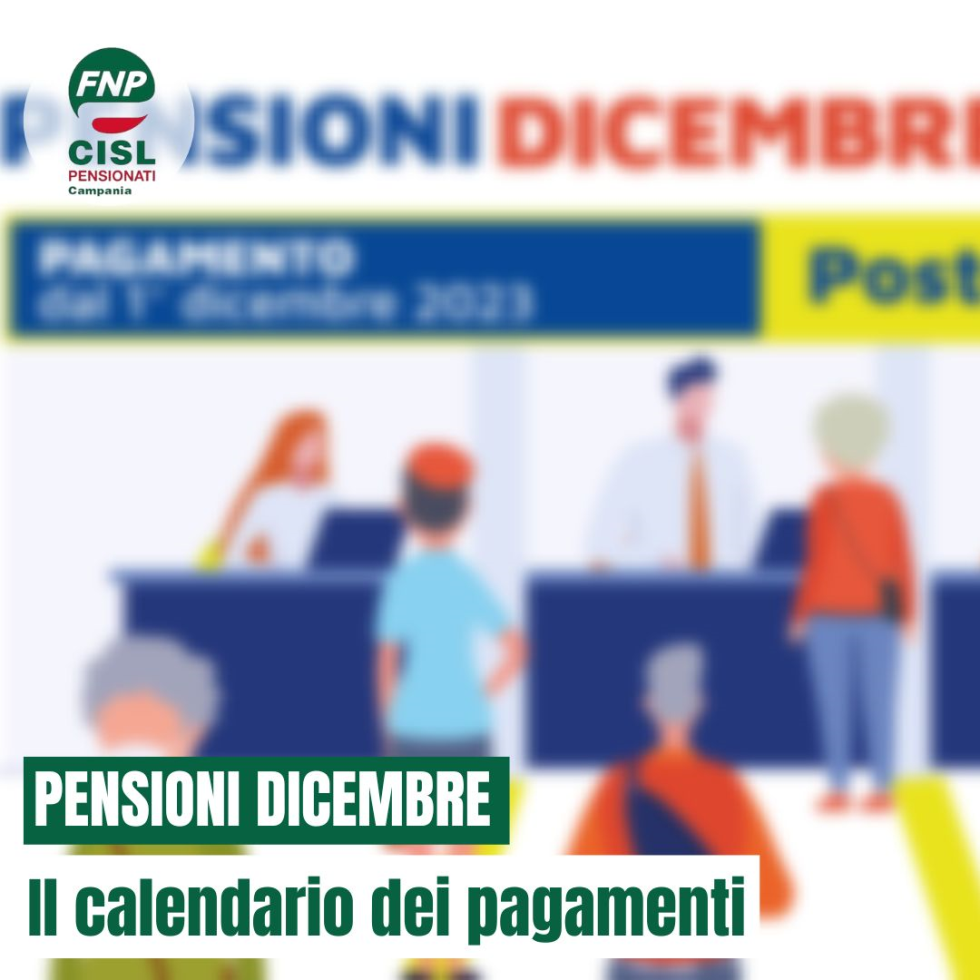 Pensioni dicembre: il calendario dei pagamenti
