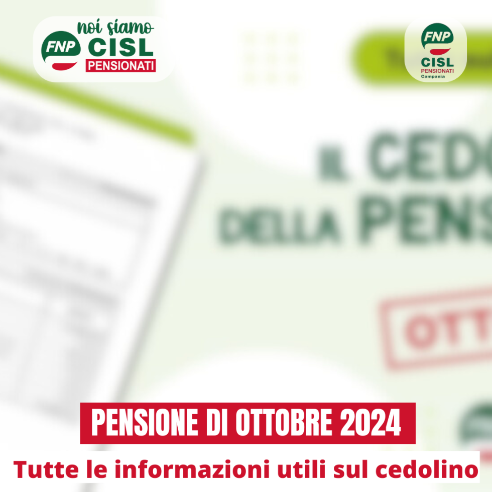 Cedolino pensione di ottobre 2024, le informazioni utili