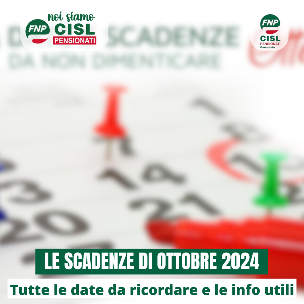Vi ricordiamo che... scadenze e date utili del mese di ottobre