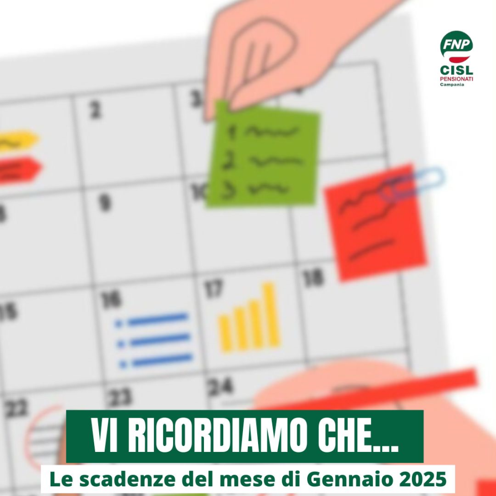 Vi ricordiamo che... scadenze e date utili di gennaio 2025