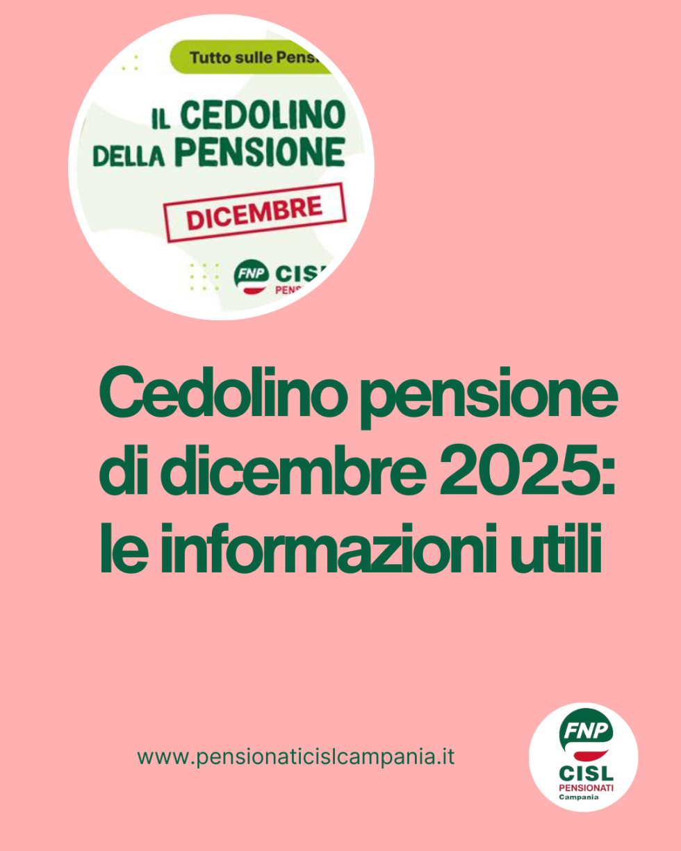Cedolino pensione di dicembre 2025, le informazioni utili