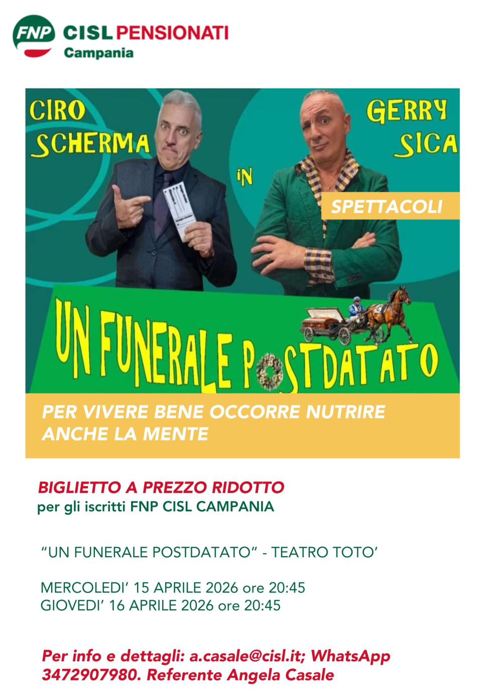 Fnp per Te...convenzioni regionali...Spettacoli