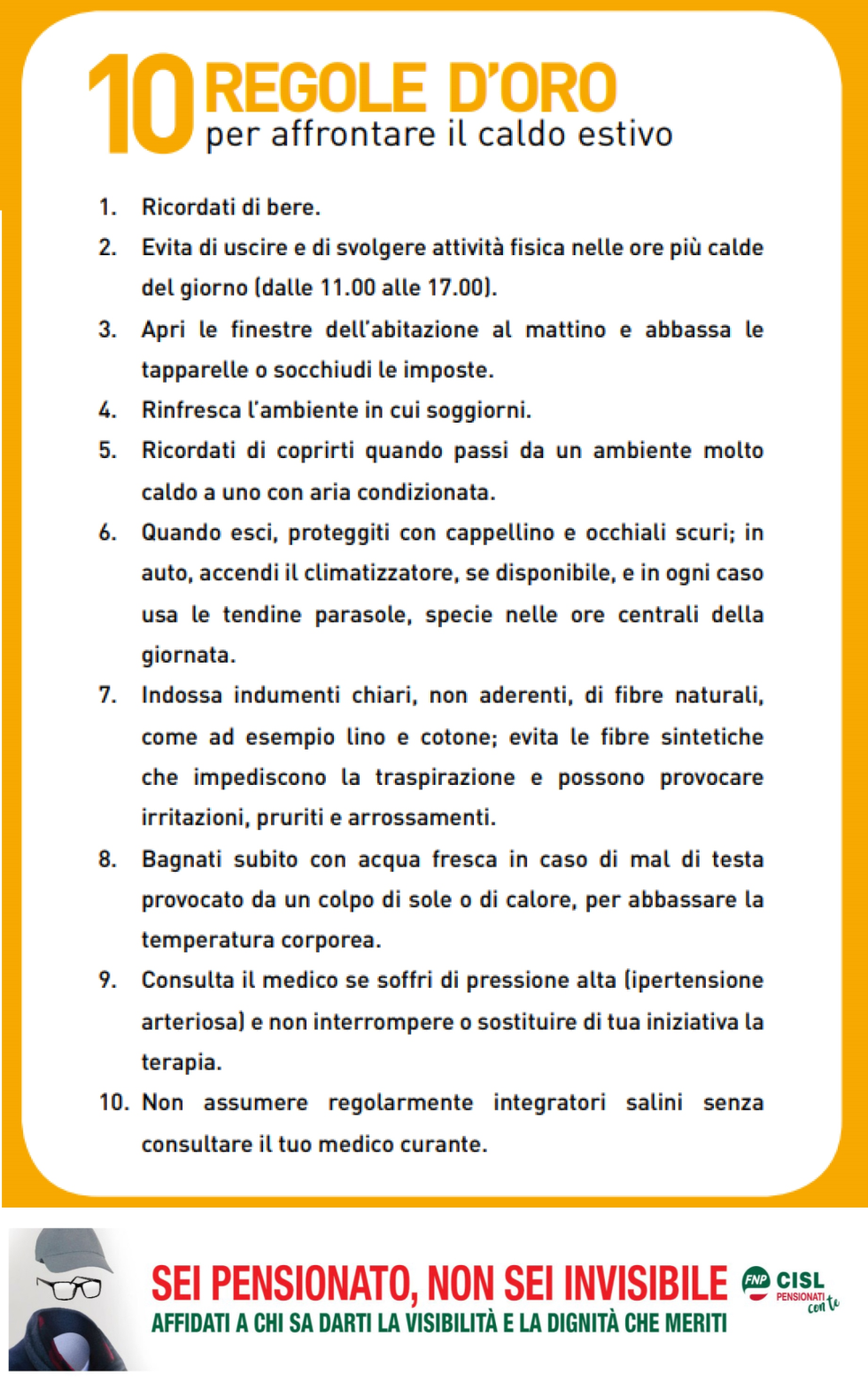 10 regole d'oro per affrontare il caldo estivo