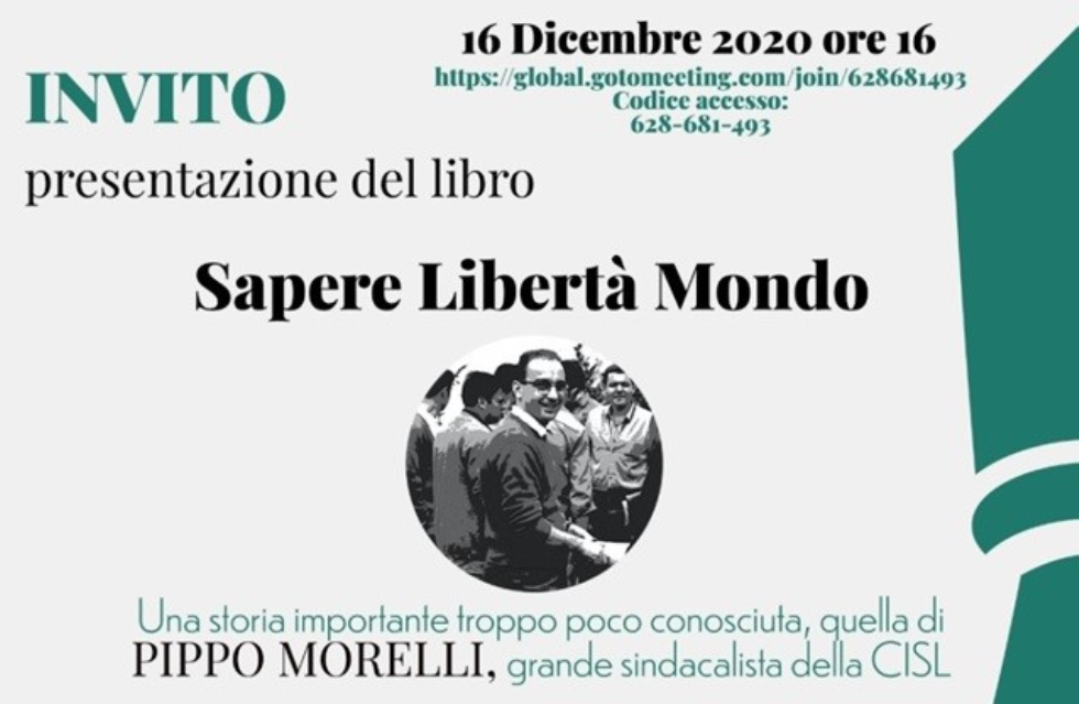 Sapere Libertà Mondo, il 16 dicembre la presentazione del libro su Pippo Morelli
