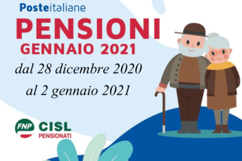 Pensioni gennaio 2021, il calendario dei pagamenti