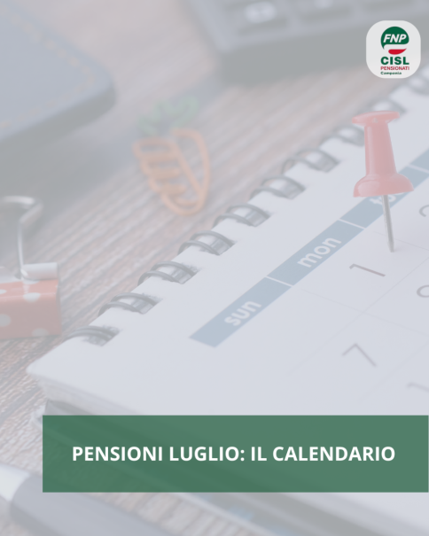 Pagamento pensioni Luglio 2025: il calendario