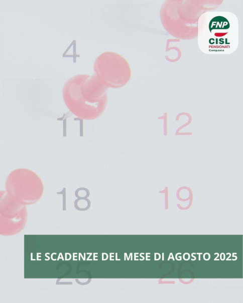 Le scadenze del mese di Agosto 2025
