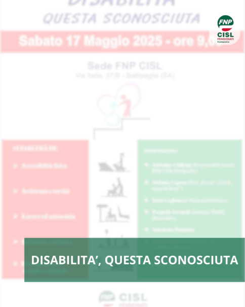 “Disabilità questa sconosciuta”:l'incontro